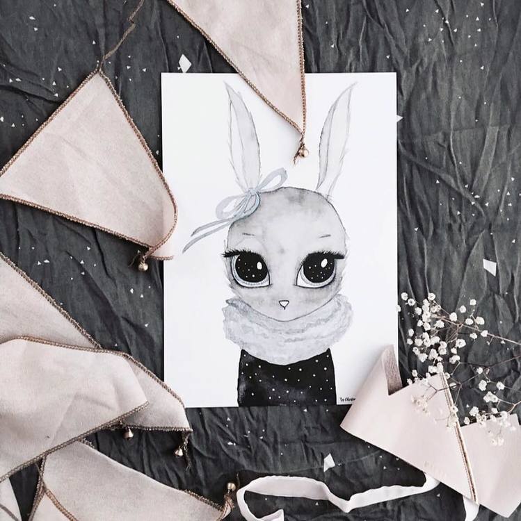 Poster Miss Blue A4, By Christine Hoel, Tavla till barnrummet - Bild 3