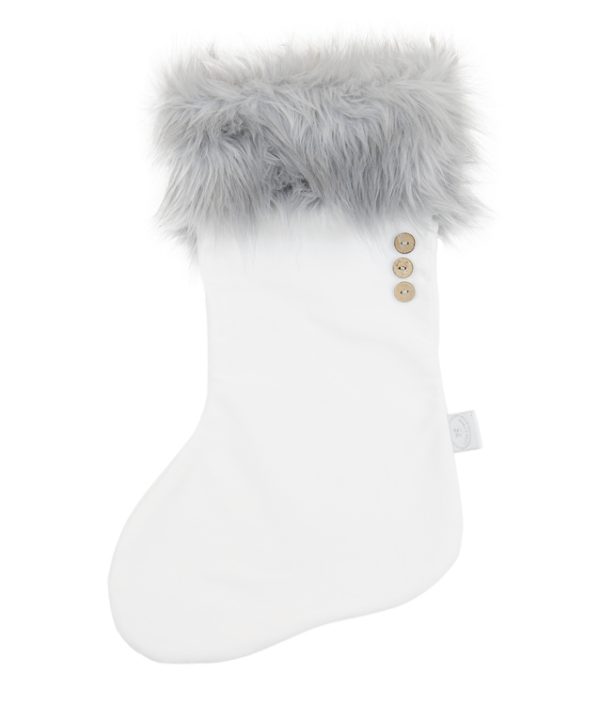 Cotton & Sweets, vit&grå  julstrumpa