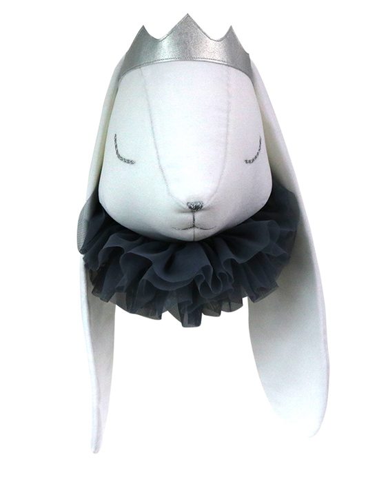 Djurhuvud vit kanin prins