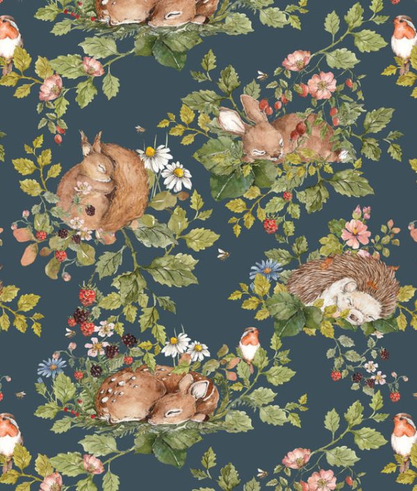 Dekornik, tapet Mörkblå Skog