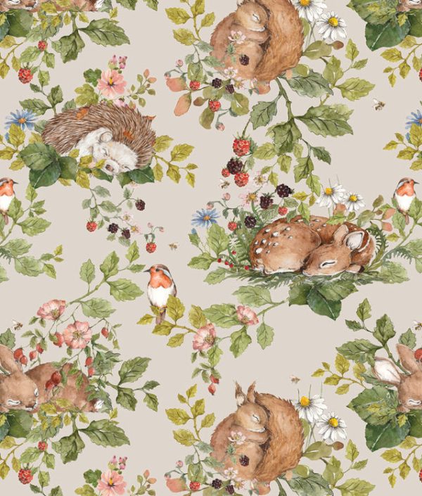 Dekornik, tapet Ljusgrå Skog