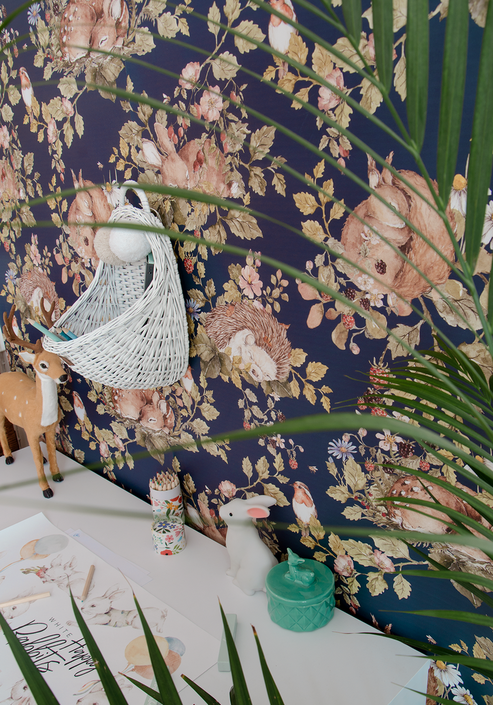 Dekornik, tapet Mörkblå Skog