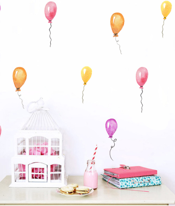 Väggklistermärken färgglada ballonger