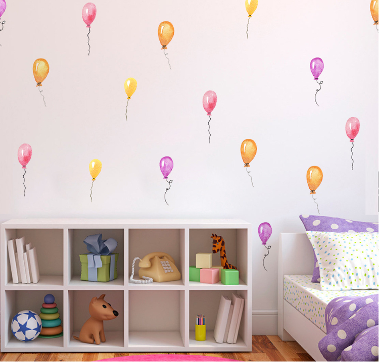 Väggklistermärken färgglada ballonger - Bild 3