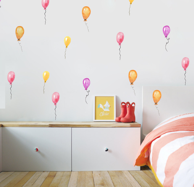 Väggklistermärken färgglada ballonger