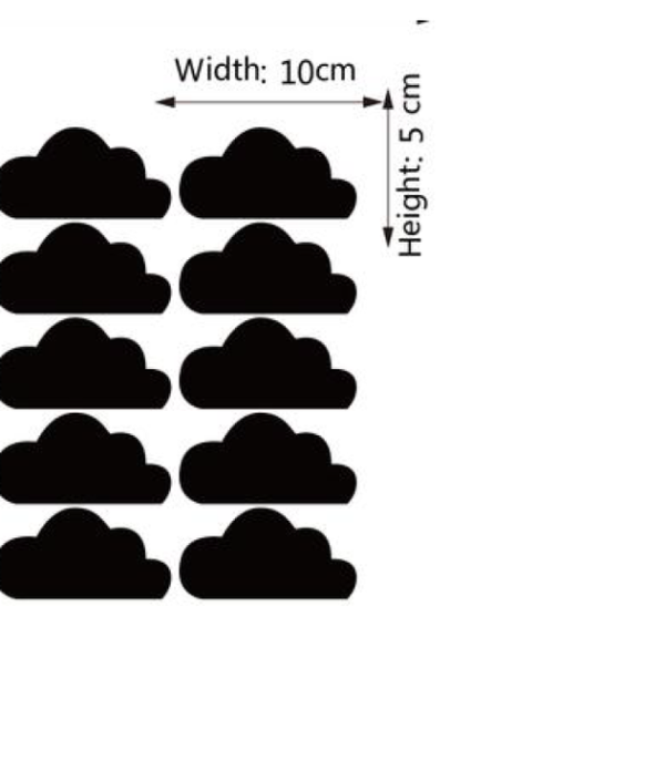 Väggklistermärken guldmoln, set om 10 stycken