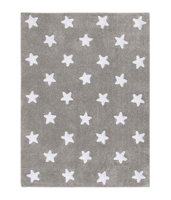 Lorena Canals matta till barnrummet 120 x 160, Grå stjärnor
