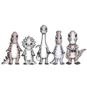 Dino vänner väggklistermärken, Stickstay