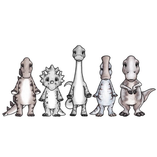 Dino vänner väggklistermärken, Stickstay