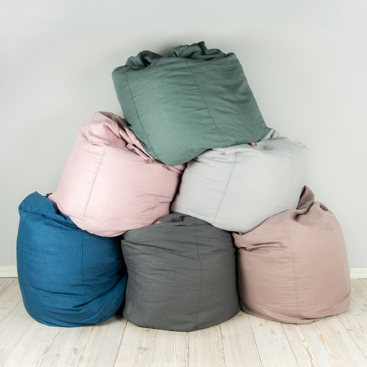 NG Baby, sittsäck i linne, ljusgrå, mood - Bild 3