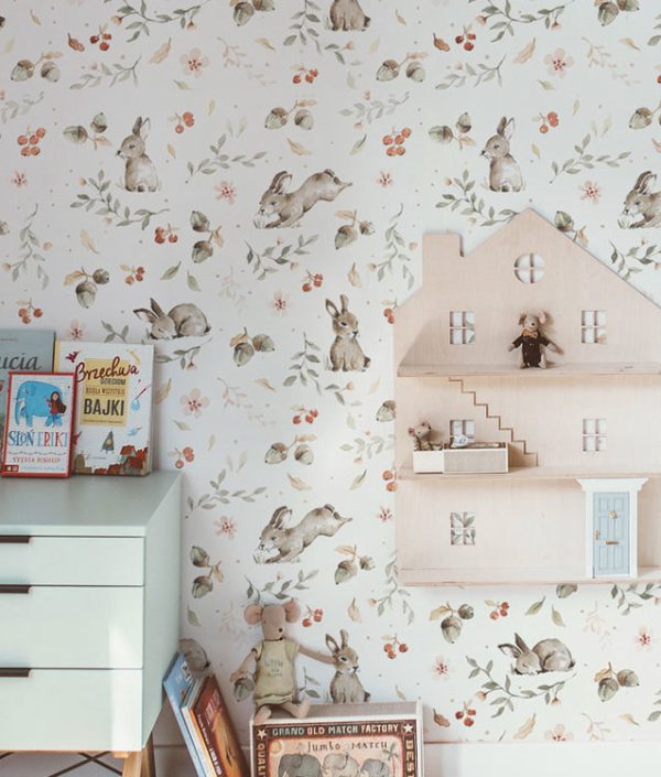 Dekornik, tapet Happy Rabbits