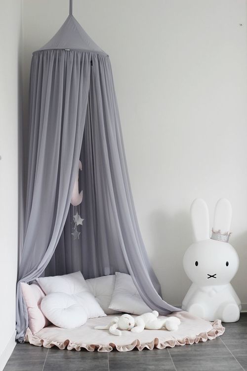 Grå sänghimmel till barnrummet med ljusslinga , Cotton & Sweets - Bild 3