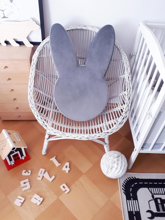 Sittpuff Grå Kanin till barnrummet, Babam - Bild 3