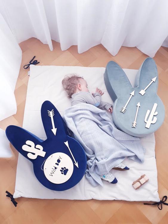 Sittpuff Grå Kanin till barnrummet, Babam - Bild 6