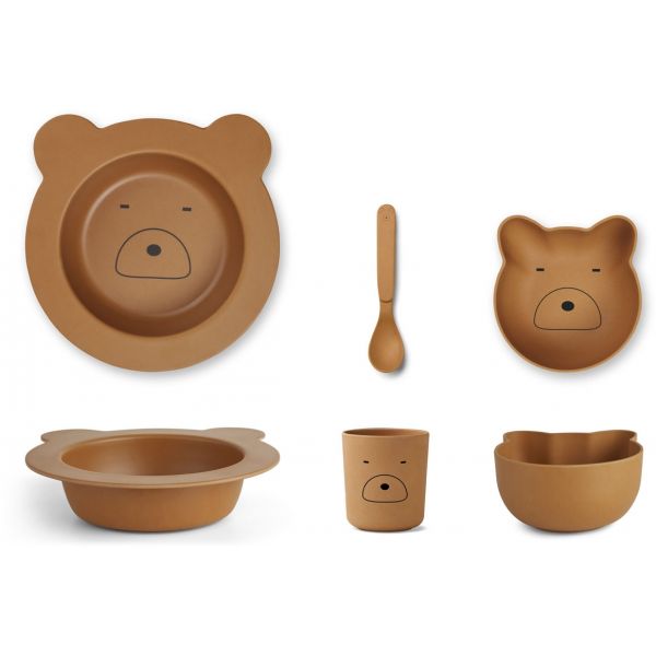 Liewood, matset Barbara i bamboo, Björn mustard