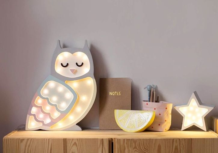 Little Lights, Nattlampa till barnrummet, Uggla pastel - Bild 4