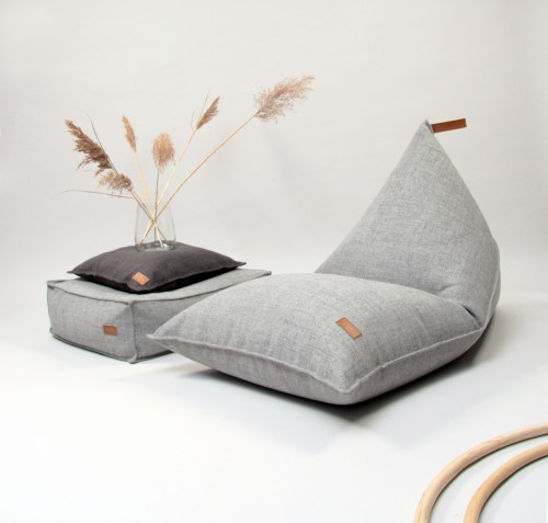 Saccosäck ljusgrå melange square , Fayne - Bild 2