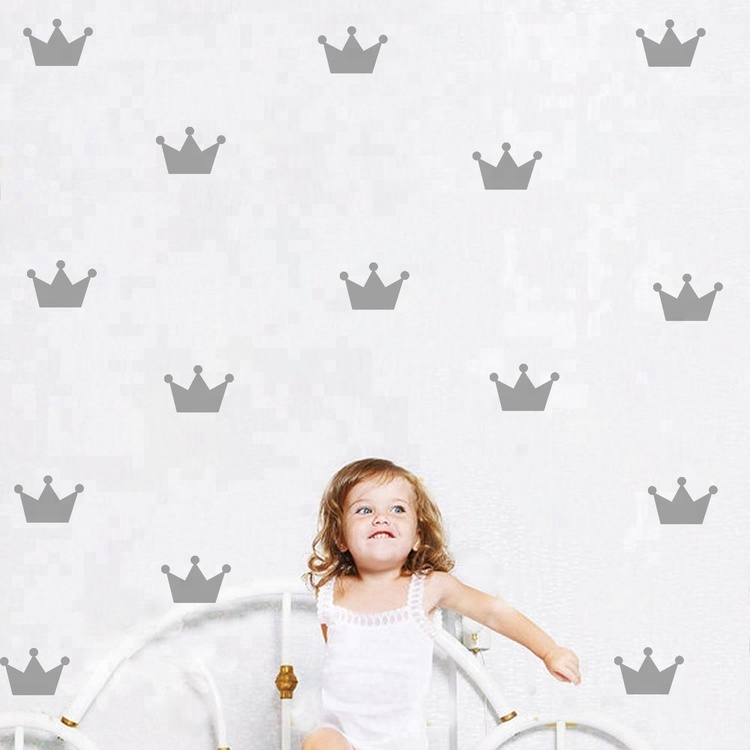 Silver princesskronor väggklistermärken