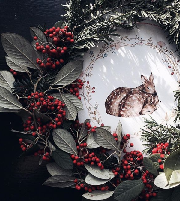 Poster rådjursfamilj, poster till barnrummet