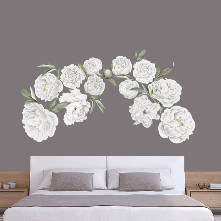 Vita pioner väggklistermärken, väggdekoration XL - Bild 3