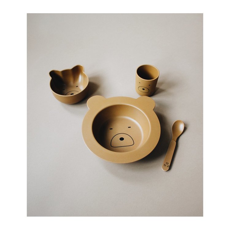 Liewood, matset Barbara i bamboo, Björn mustard - Bild 2