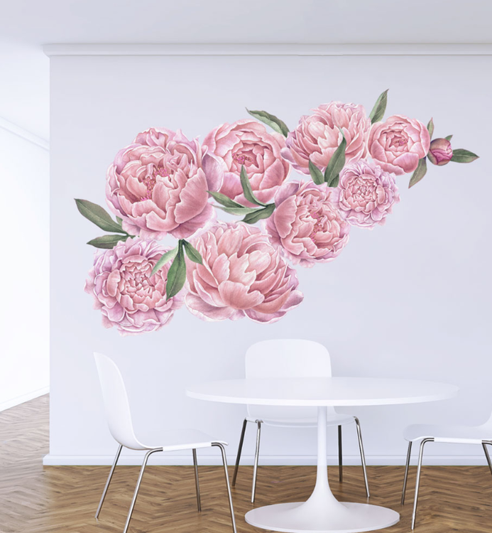 Rosa pioner väggklistermärken, väggdekoration L - Bild 2