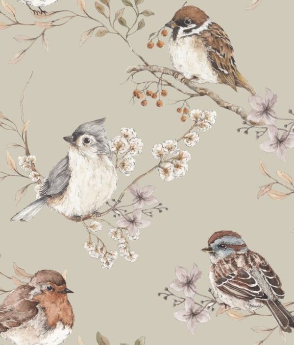 Dekornik, tapet Birds Green