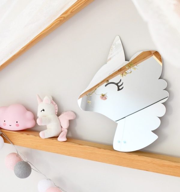 Barnspegel enhörning till barnrummet