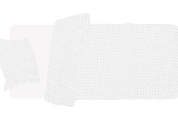 Babylove, Påslakanset grå prickar 90x160 till juniorsäng/barnsäng