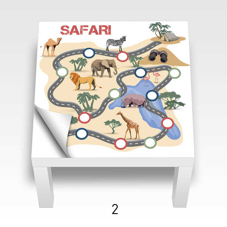 Safari klistermärke till Ikea Lack sidobord