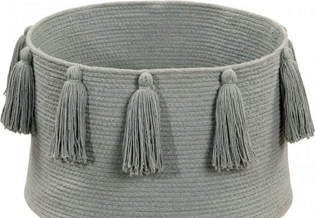 Lorena Canals, grå förvaringskorg med tofsar - Bild 2