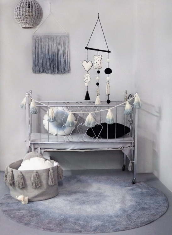 Lorena Canals, grå förvaringskorg med tofsar - Bild 7