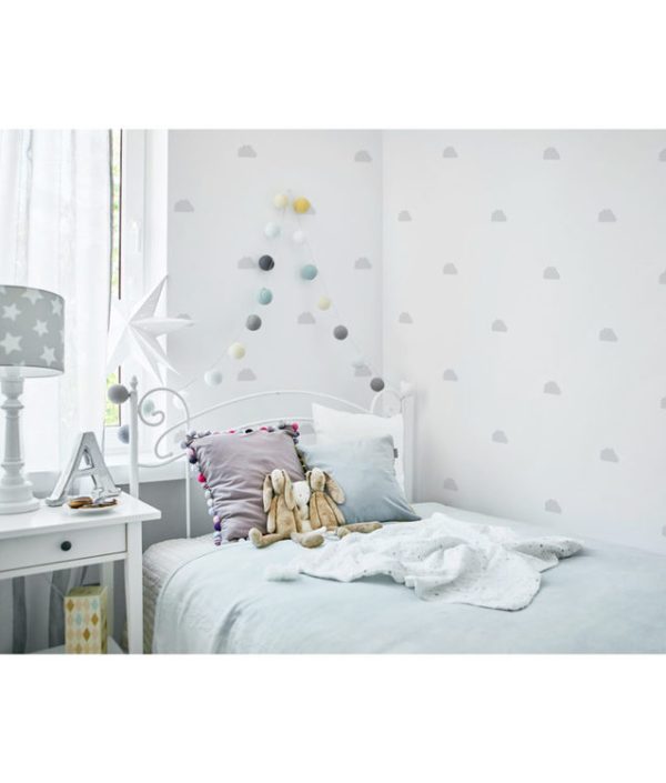 Väggklistermärken grå moln, set om 10 stycken