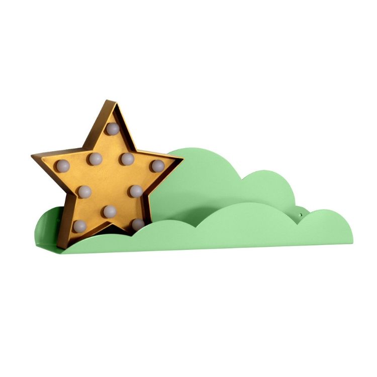 Molnhylla/bokhylla i metall till barnrummet, mint