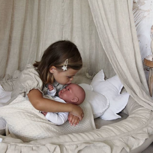 Cotton&Sweets natur/beige junior nest i 100% linne