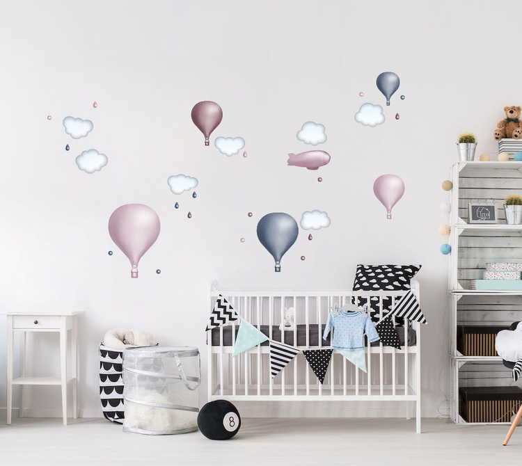 Lila luftballongset, väggklistermärken - Bild 2
