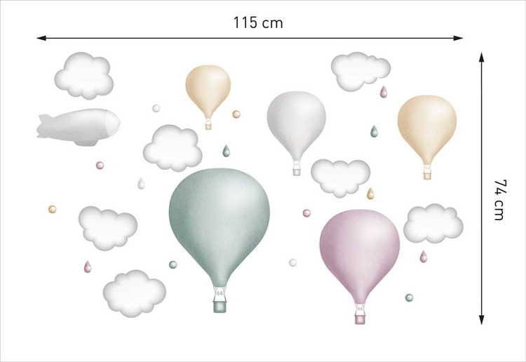 Mint luftballongset, väggklistermärken - Bild 4