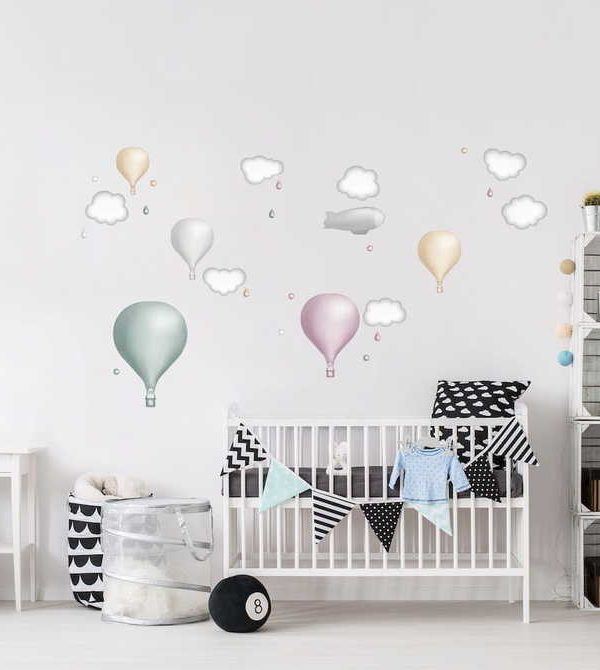 Mint luftballongset, väggklistermärken