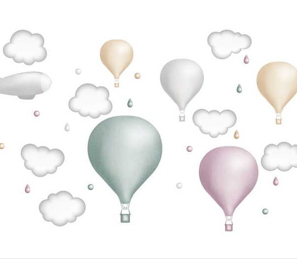 Mint luftballongset, väggklistermärken