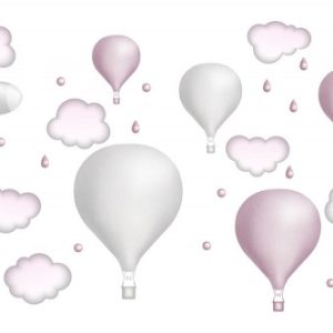 Ljusgrå luftballongset, väggklistermärken