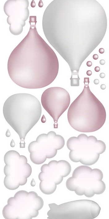 Ljusgrå luftballongset, väggklistermärken
