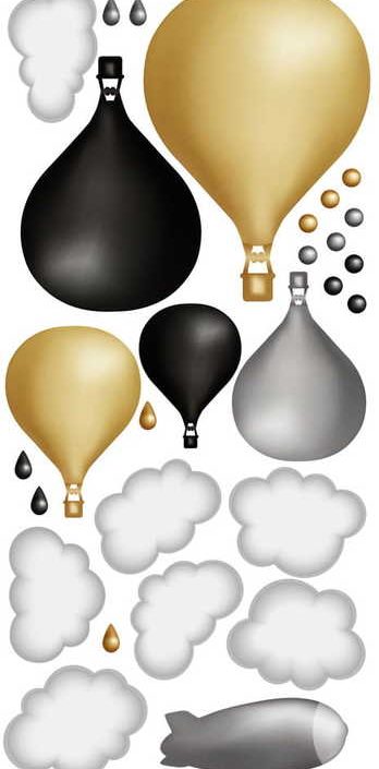 Senapsgul luftballongset, väggklistermärken