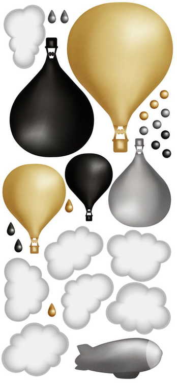 Senapsgul luftballongset, väggklistermärken - Bild 2