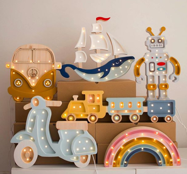 Little Lights, Nattlampa till barnrummet, Moped ljusblå - Bild 4