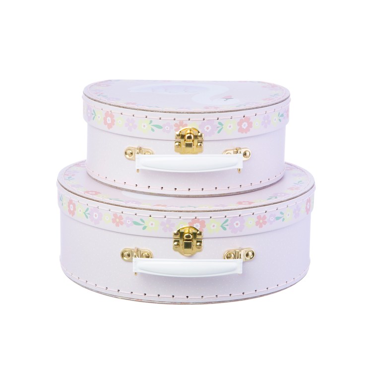 Sass & Belle, förvaringslådor koffert svan, 2-set