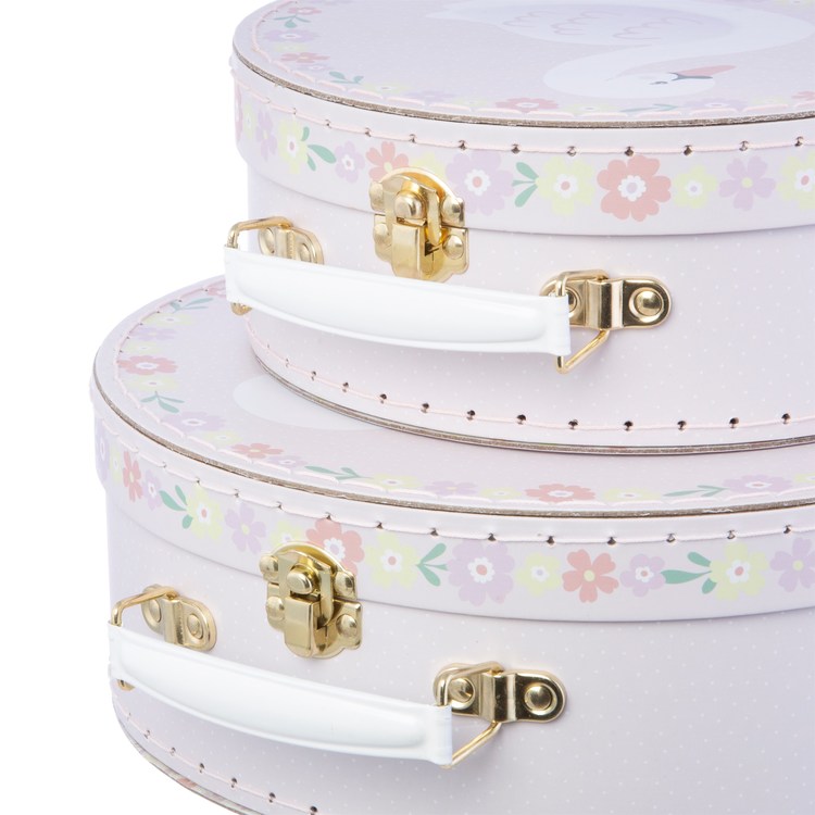 Sass & Belle, förvaringslådor koffert svan, 2-set - Bild 2