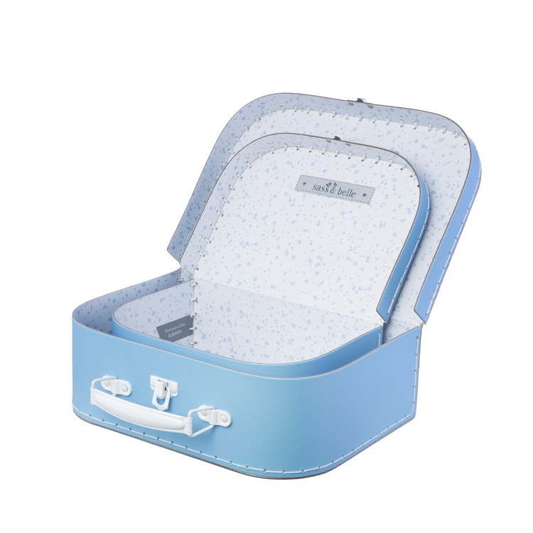 Sass & Belle, förvaringslådor koffert blå, 2-set - Bild 4