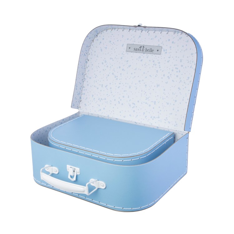 Sass & Belle, förvaringslådor koffert blå, 2-set - Bild 6