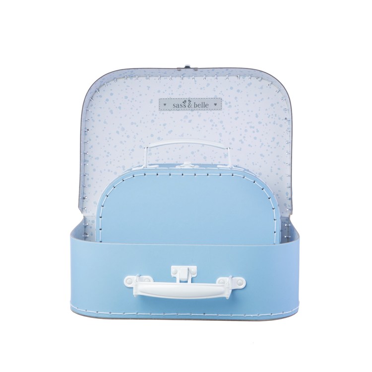 Sass & Belle, förvaringslådor koffert blå, 2-set - Bild 5