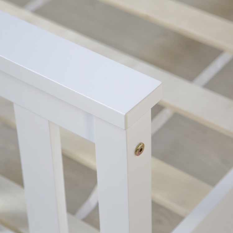 Vit juniorsäng, Träram Med Hög Gavel, Vit - Bild 6